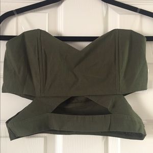 Cut out olive crop top